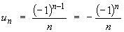 u_n = ... = -(-1)^n / n