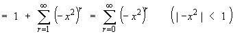f'(x) = Sum{(-x^2)^r}    (|-x^2| < 1)