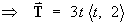 T = 3t < t, 2 >