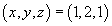 (x,y,z) = (1,2,1)