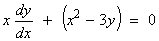 x dy/dx  +  (x^2 - 3y)  =  0