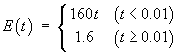 E (t) = 160t + (1.6-160t)H(t-0.01)