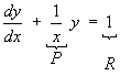 dy/dx + (1/x) y = 1