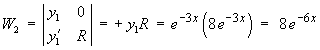 W2 = +y1 R = 8 e^(-6x)