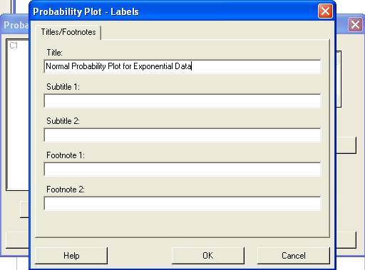 Probability Plot Labels dialog box