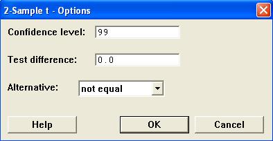 Options dialog box