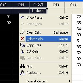 Delete selected columns