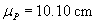 mu_P = 10.10 cm