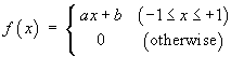 f(x)  =  ax + b  (on [-1, 1])