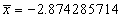 xBar = -2.874285714