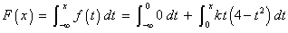 F(x) = 0 + Integral_0^x {kt(4-t^2)} dt