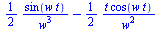 `+`(`*`(`/`(1, 2), `*`(`/`(`*`(sin (`*`(w, `*`(t)))), `*`(`^`(w, 3))))),
`-`(`*`(`/`(1, 2), `*`(`/`(`*`(t, `*`(cos(`*`(w, `*`(t))))), `*`(`^`(w, 2)))))))