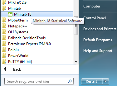 Part of the "All Programs" start menu