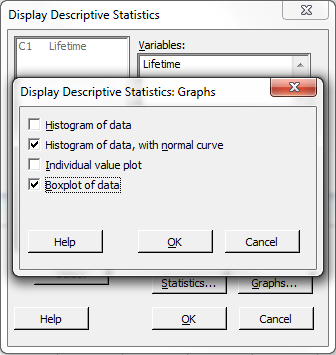 Display Descriptive Statistics - Graphs dialog box