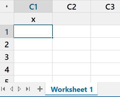 worksheet, entering column label