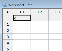 worksheet, entering column label