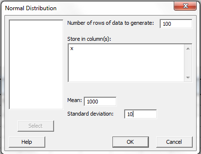 creating the random sample