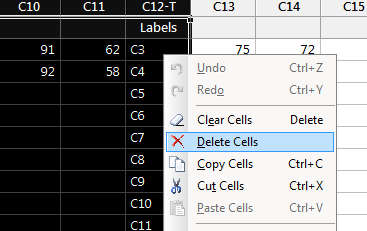 Delete selected columns
