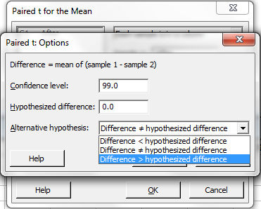 Options dialog box