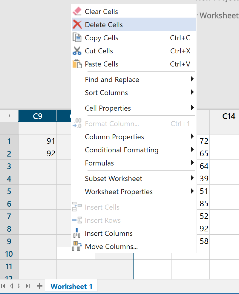 Delete selected columns