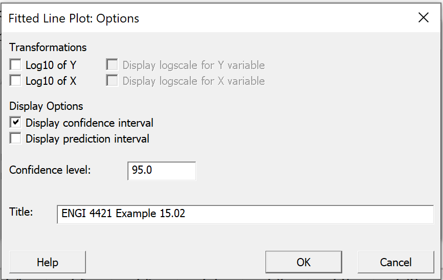 Options dialog box