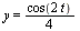 y = `+`(`*`(`/`(1, 4), `*`(cos(`+`(`*`(2, `*`(t)))))))