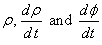 rho, d rho / dt  and  d phi / dt