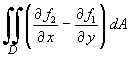 Integ Integ {df2/dx - df1/dy} dA