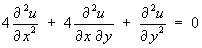 4 u_xx + 12 u_xy + 9 u_yy  =  0