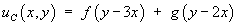 uC = f(y-3x) + g(y-2x)