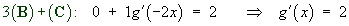 3[B] + [C]  ==>  g'(x) = 2