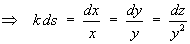 dx/x = dy/y = dz/y^2