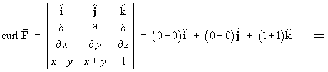 curl F = [determinant]
