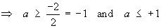 a > -1  and  a < +1