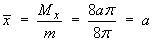 xBar = Mx / m = a