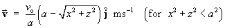 v = v0 / a (a - sqrt{x^2 + z^2}) j^