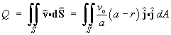 Q = Integral v dA