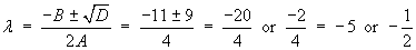 lambda = -5 or -1/2