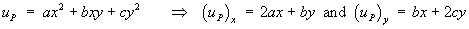 uP = ax^2 + bxy + cy^2