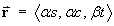 r = < alpha*s, alpha*c, beta*t >