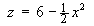 z = 6 - (1/2)x^2
