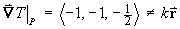 Tp = <-1, -1, -1/2> not= kr