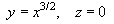 y = x^(3/2),  z = 0
