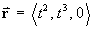 r  =  < t^2, t^3, 0 >