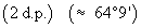 (to 2 d.p.)  ( ~ 64 degrees 9' )