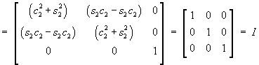 matrix product = Identity matrix