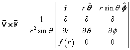 [curl in determinant form for spherical polar]