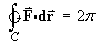 Line integral  =  2 pi