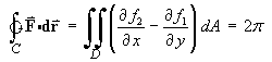 Line integral  =  2 pi