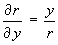 dr/dy  =  y/r